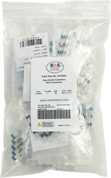K&S Technologies - 03-0023 - Wire Connector - 20PK - AWG 16-14