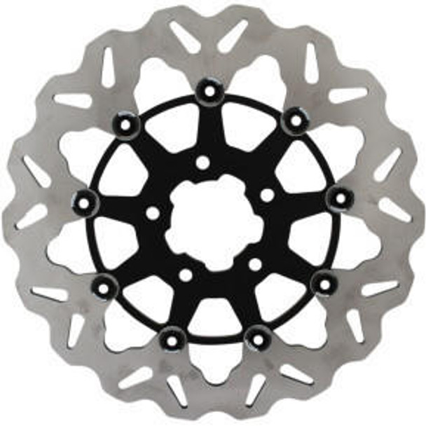 Galfer - 11.5" Wave® Full-Floating Center Hub Front Brake Rotor W/ Black Carrier fits '00-'14 Big Twin, '00-'13 Sportster Models (See Desc.)