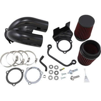 S&S Cycle - Black Tuned Induction Air Cleaner Kit fits '08-'16 Touring, '16-'17 Softail Models