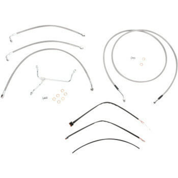  Burly Brand - Stainless Steel Handlebar Cable/Line Install Kit for 13" Ape Hanger Bar fits '14-'15 FLHX/FLHT/C/U (W/O ABS) 