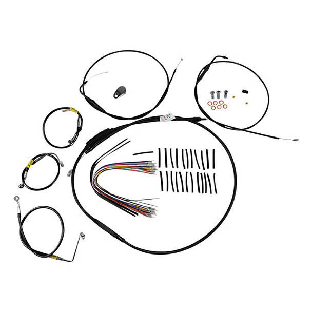 Burly Brand - Black Handlebar Cable/Line Install Kit for 13" Ape Hanger Bar fits '00-'06 FLHT/C/CU, '06 FLHX (W/O Cruise)