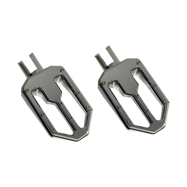 Pro-One - Chrome Moto V2 Pegs fits '18-Up M8 Softail Models - Rider Position