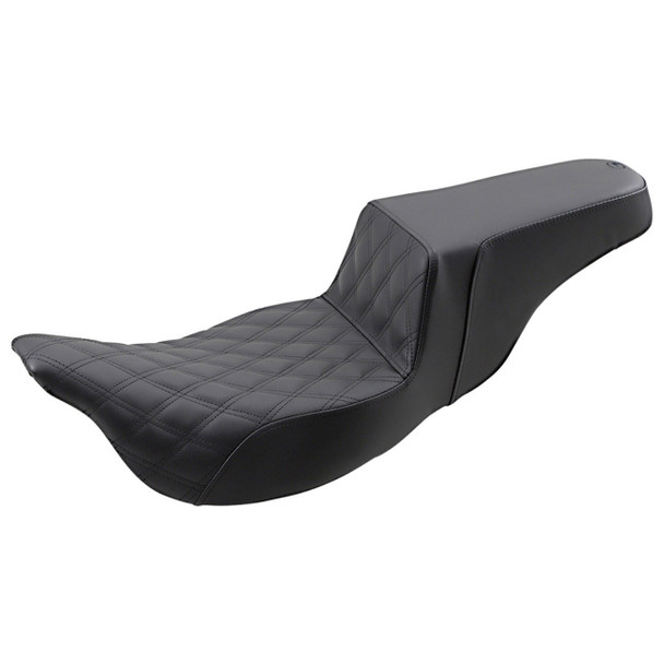 Saddlemen - Black Front Lattice Stitch Extended Reach Step-Up Seat fits '08-'23 Touring Models (Except '23 FLHXSE/​FLTRXSE) & '09-'13 Trikes