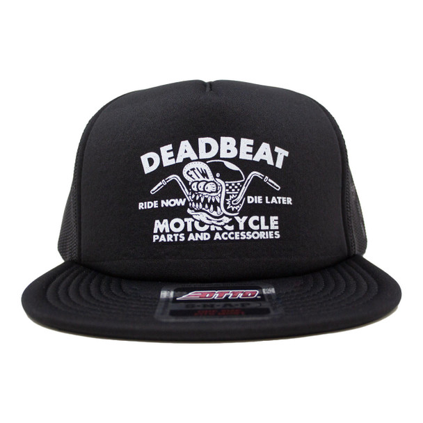 Deadbeat Customs Ride Now Die Later Foam Snapback Hat - Black