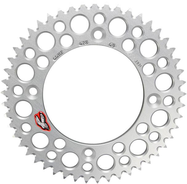 Renthal - 441U-428-49GPSI - Rear Sprocket - Aluminum - 49 Tooth - Silver - Gas Gas/Husqvarna/KTM