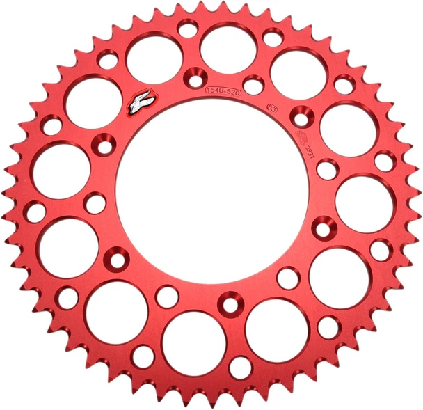 Renthal - 154U-520-53GRRD - Rear Sprocket - Aluminum - 53 Tooth - Red - Honda