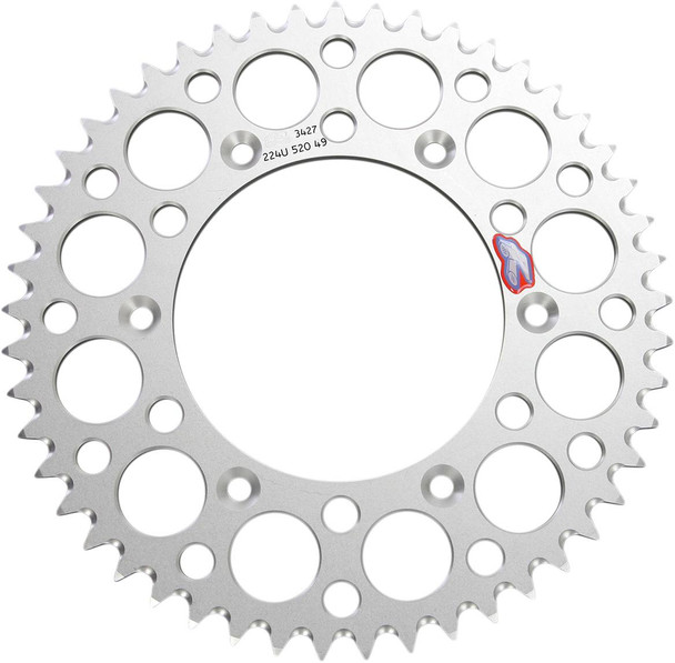 Renthal - 224U-520-49GPSI - Rear Sprocket - Aluminum - 49 Tooth - Silver