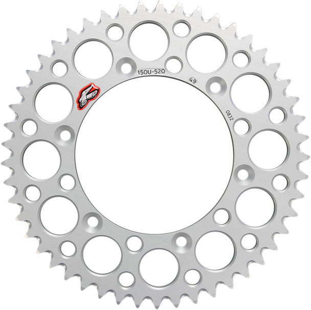 Renthal - 150U-520-49GBSI - Rear Sprocket - Aluminum - 49 Tooth - Silver - Yamaha