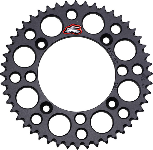 Renthal - 121U-428-48GPBK - Rear Sprocket - Aluminum - 48 Tooth - Black - Suzuki/Yamaha