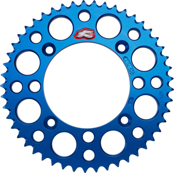 Renthal - 121U-428-49GPBU - Rear Sprocket - Aluminum - 49 Tooth - Blue - Suzuki/Yamaha