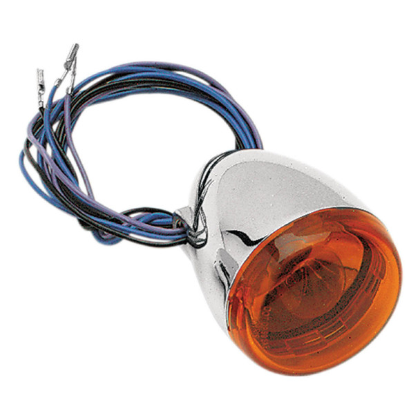 Chris Products - Custom Rear Signal Light Assembly - Chrome/Amber, Dual Filament, Hollow Stem Mount