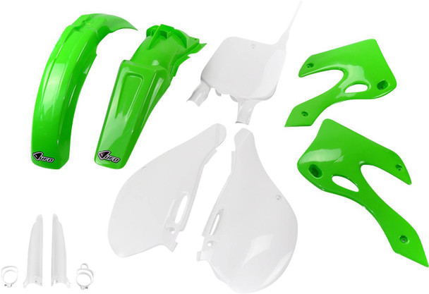 Ufo - KAKIT200F@999 - Body Kit - OEM Green/White - Kawasaki - KX '99-'02