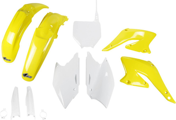 Ufo - SUKIT403F@999 - Body Kit - OEM Yellow/White - Suzuki - RMZ