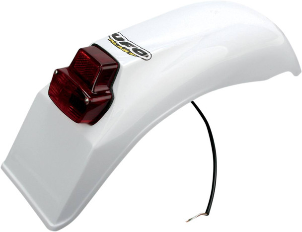 Ufo - ME08026W - Universal Enduro Rear Fender with Tail/Brake Light - White