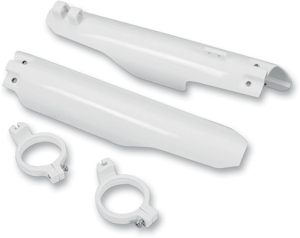 Ufo - SU03905041 - Fork Tube Protectors - White - RM - '99-'03