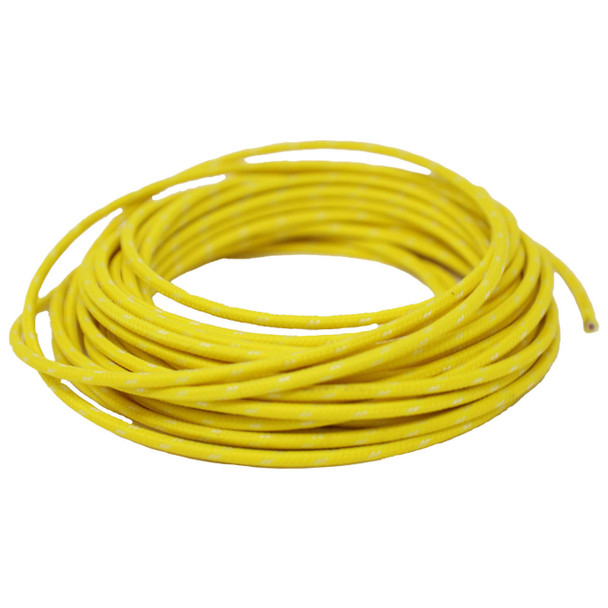 Motorcycle Supply Co. Yellow/ White Vintage Cloth Covered 16 Gauge Wire - 25' Length