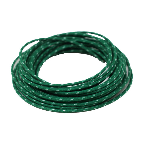  Motorcycle Supply Co. Green/ White Vintage Cloth Covered 16 Gauge Wire - 25' Length 