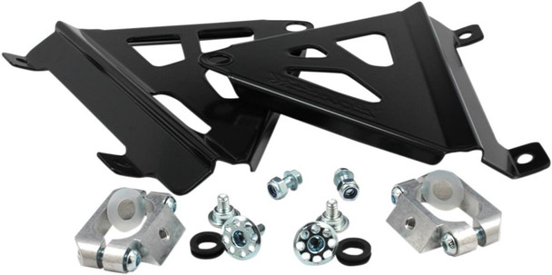 Works Connection - 18-B777 - Radiator Brace Set - Black - Honda