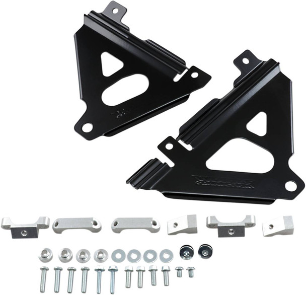 Works Connection - 18-B300 - Radiator Brace Set - Black - Kawasaki