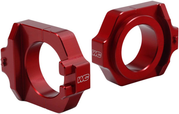 Works Connection - 17-205 - Elite Axle Block - Red - Honda