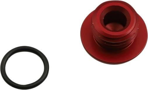 Works Connection - 24-001 - Aluminum Oil Filler Plug - Red - Honda/Kawasaki/Suzuki/Yamaha