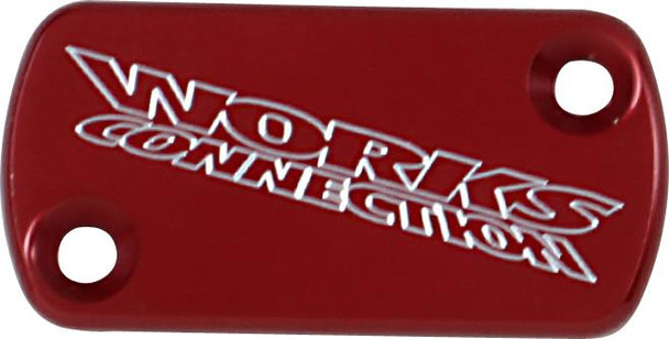 Works Connection - 21-005 - Anodized Billet Aluminum Front Brake Reservoir Cover - Red
