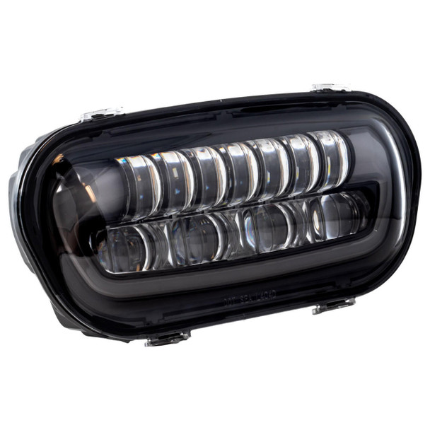 Letric Lighting Co. Lectric Lighting Co. - Black/Chrome Hammerhead™ LED Headlight fits '18 & Up M8 Softail Fatbob Models 