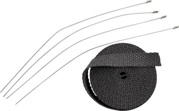 Drag Specialties - Exhaust Heat Wrap Kit with Ties - Black - 1" x 25'