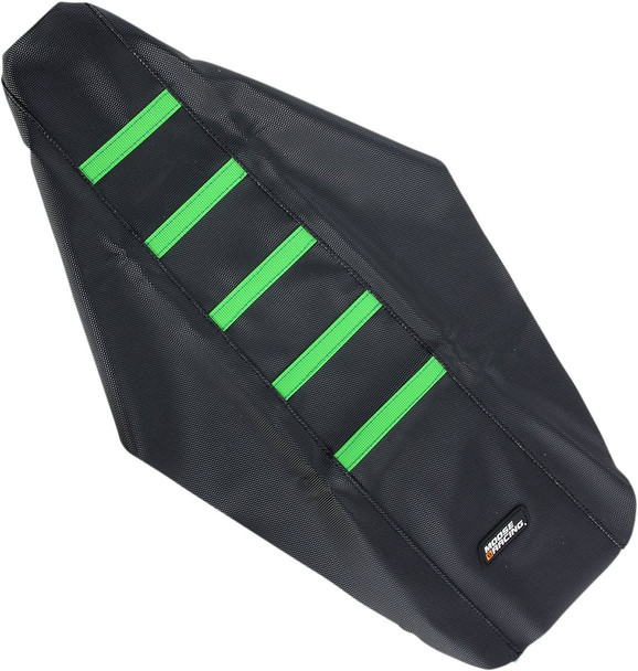 Moose Offroad - Ribbed Seat Cover - Black Cover/Green Ribs - Kawasaki