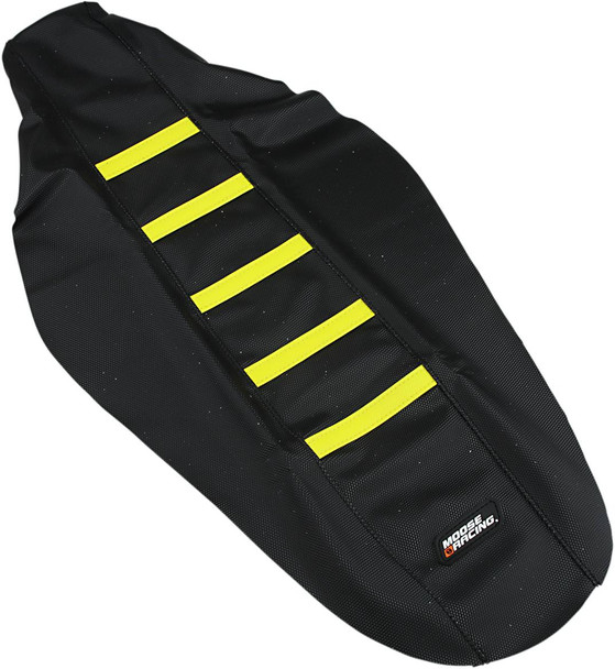 Moose Offroad - Ribbed Seat Cover - Black Cover/Yellow Ribs - Suzuki
