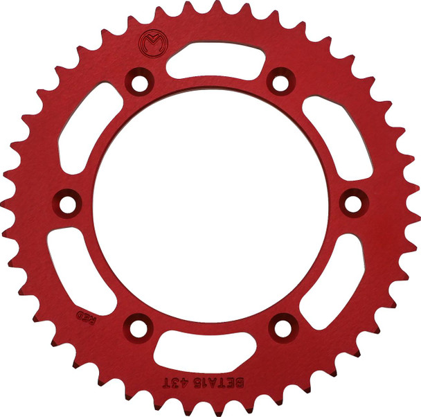 Moose Offroad - Rear Sprocket - Aluminum - 43 Tooth - Red - Beta