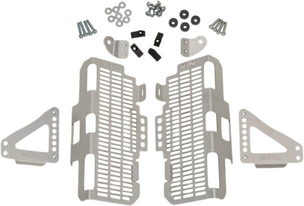 Devol - 0101-5601 - Radiator Guards - Brushed Aluminum - Yamaha