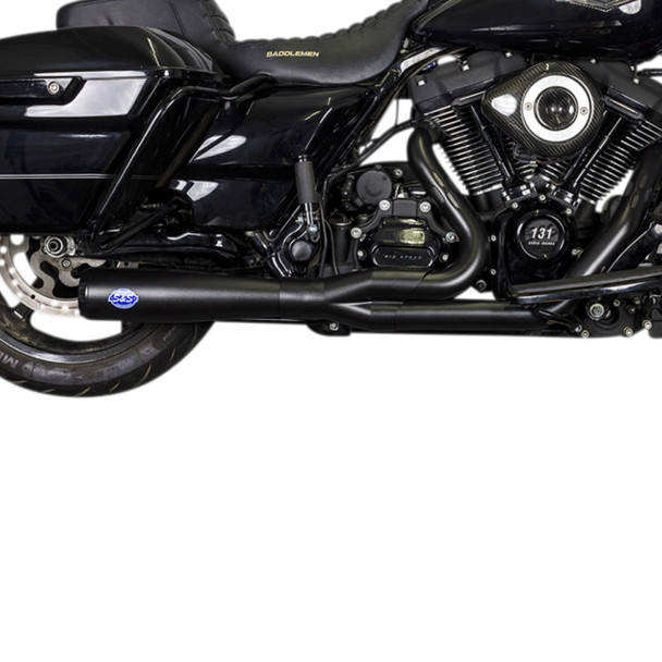 S&S Cycle - Guardian Black Diamondback 2-into-1 Race Only Exhaust System fits '17-'25 Touring Models