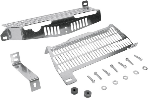 Devol - 0101-2101 - Radiator Guards - Brushed Aluminum - Kawasaki