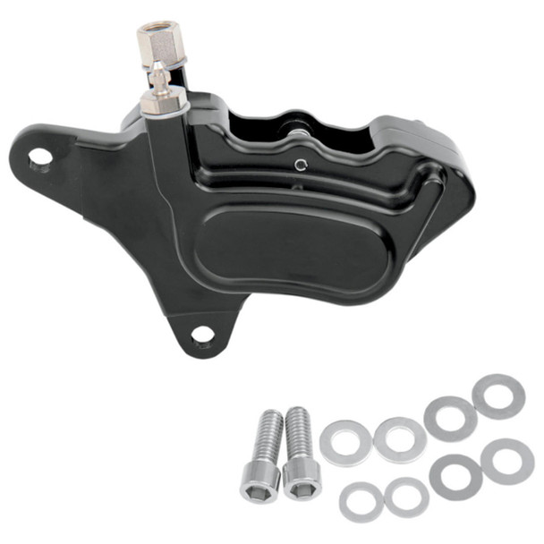  GMA - Smooth Black Front 4-Piston Millenium Series Single-Disc M-Caliper fits '84-'99 HD Model (Exc. Springers) 