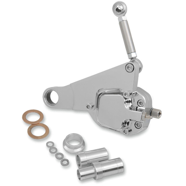 GMA - 2-Piston Front Brake Caliper fits Paughco Custom Springers W/ Single Flange Hub Wheel