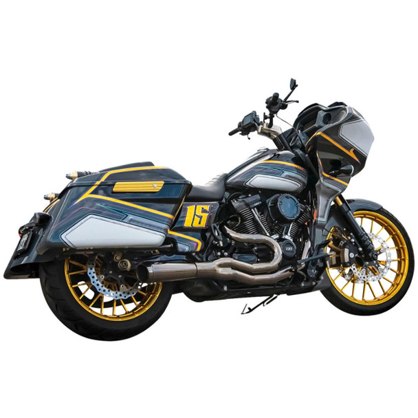 Bassani Exhaust - Black Chrome Mercury Mid-Length 2-into-1 Exhaust System fits '17-'23 Touring Models