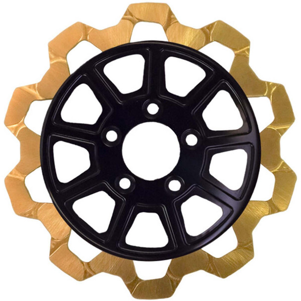 Lyndall Brakes - Black/Gold Front 11.5" Center Hub Bow Tie 9-Spoke Rotors