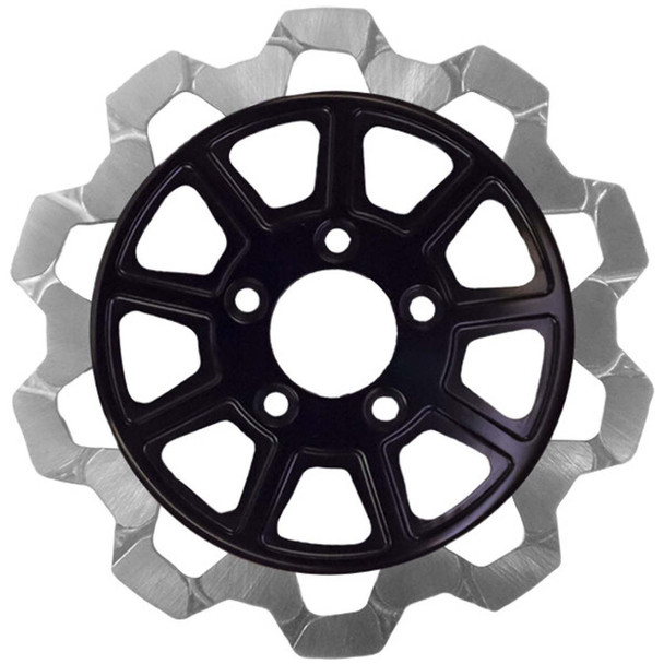 Lyndall Brakes - Black/Silver Front 11.5" Center Hub Bow Tie 9-Spoke Rotor
