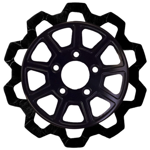 Lyndall Brakes - Black/Black Front 11.8" Center Hub Bow Tie 9-Spoke Rotor