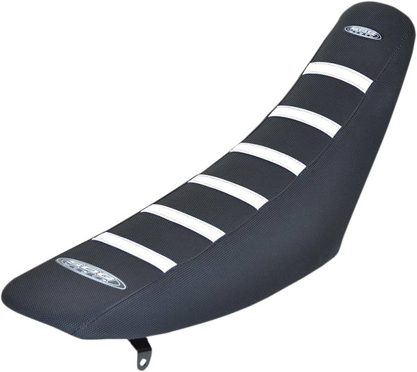 Sdg - 95906WK - 6-Ribbed Seat Cover - White Ribs/Black Top/Black Sides