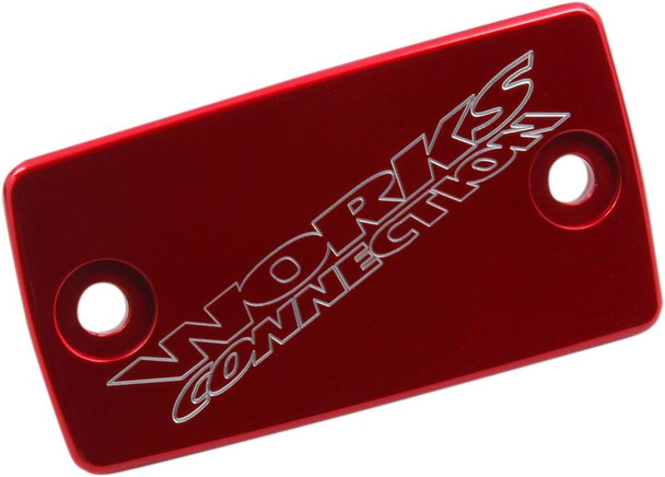Works Connection - 21-067 - Anodized Billet Aluminum Front Brake Reservoir Cover - Red