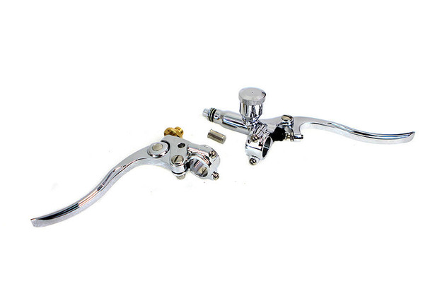 V-Twin - Bobber Hand Control Kit fits 1" Handlebars - Chrome