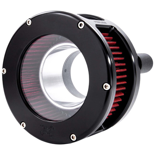  Feuling - Black/Red BA Series Air Cleaner Kit W/ Clear Cover fits '17 & Up Touring and '18 & Up M8 Softail Models 