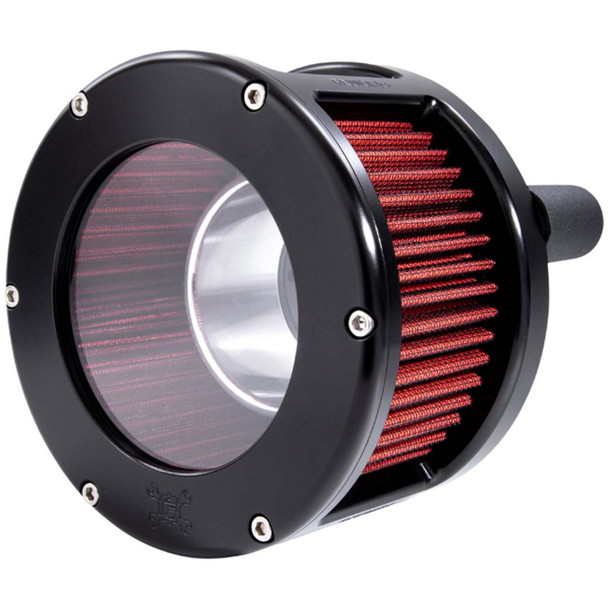 Feuling - Black/Red BA Race Series Air Cleaner Kit W/ Clear Cover fits '17-'25 Harley M8 Touring (Except '23 FLHXSE/​FLTRXSE), '17-'25 H-D FL Trike, '18 & Up M8 Softail Models