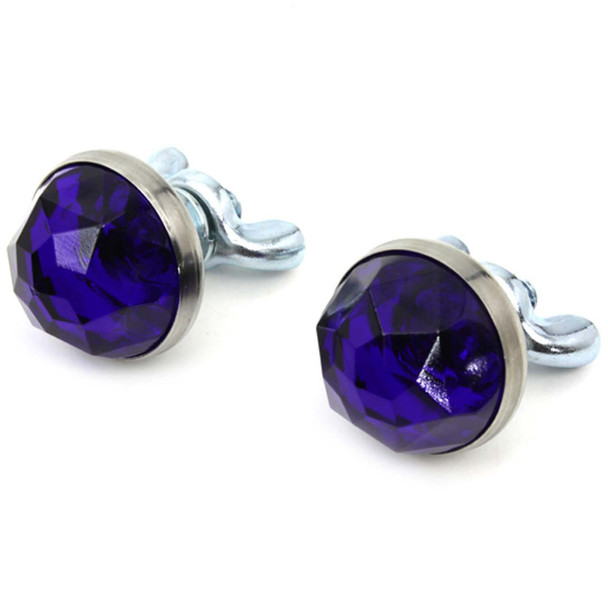 V-Twin - Blue Glass License Plate Reflector Set