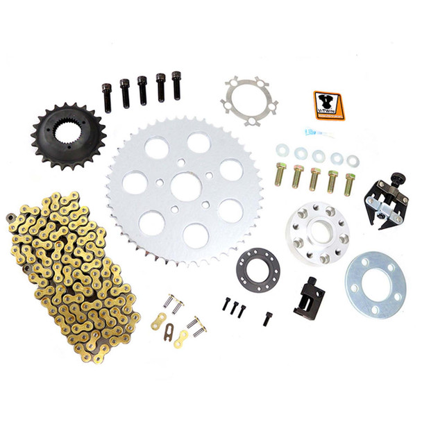 V-Twin - York FXR Rear Chain Drive Kit fits '83-'99 FXR Models - Gold Chain