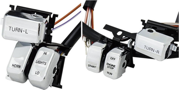 Harddrive - 370304 - Hbar Switch Kit Chr/ Blk Lettr 1996-06 W/Out Cruise Cntrl
