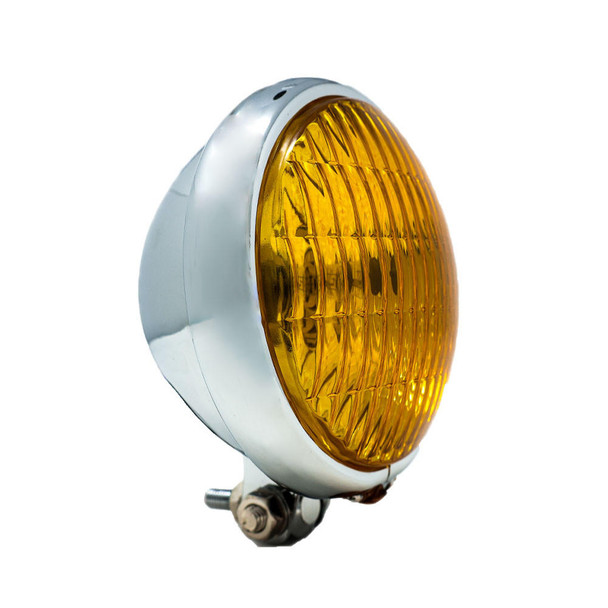  Motorcycle Supply Co. - Chrome 5-¾" Headlight - Amber Lens 