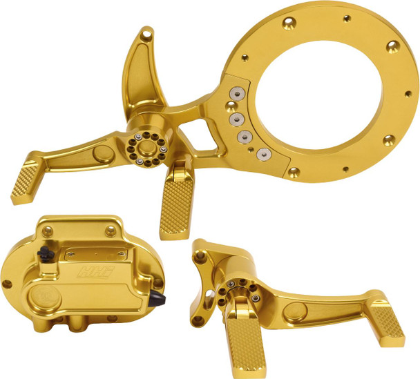 Hawg Halters - Mid Control Kit Cable Clutch - Gold fits '21-Up FLH Model